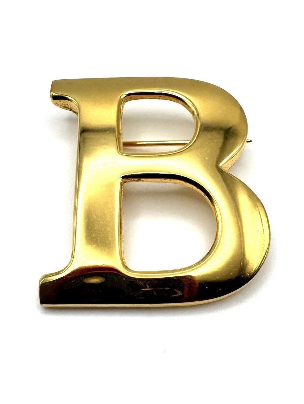 Vintage Anne Klein Gold Tone Capital Letter "B" Brooch Pin Initial Monogram